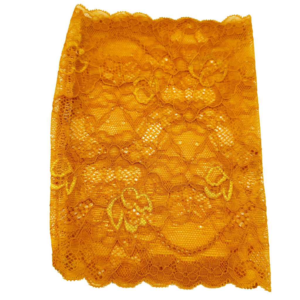 Unlined Orange Floral 6.5" Lace PICC Line Covers