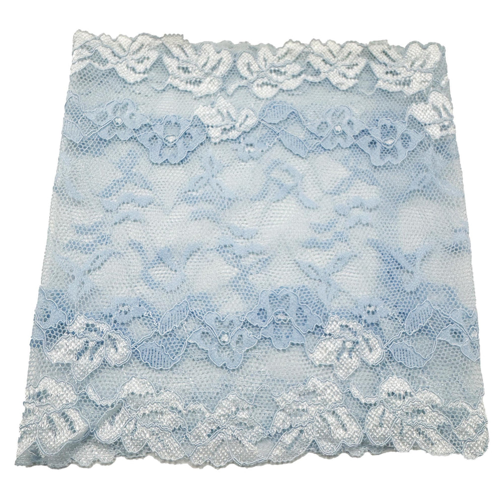L6" Unlined Baby Blue Stretch Lace Cover Line Sleeve
