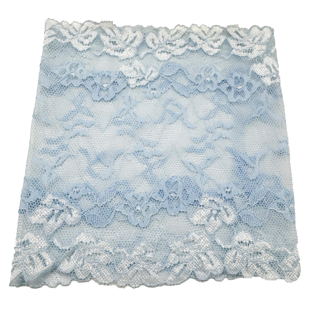 L6" Unlined Baby Blue Stretch Lace Cover Line Sleeve
