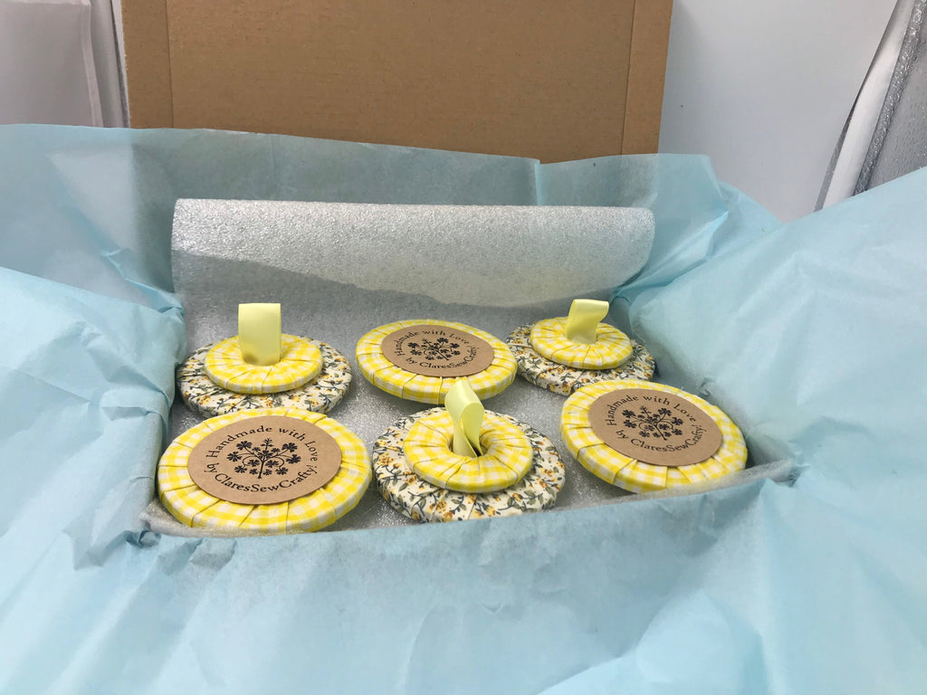 Hand Wrapped Fabric Pattern Weights: Set of 6 | 7cm | Sewing Gift