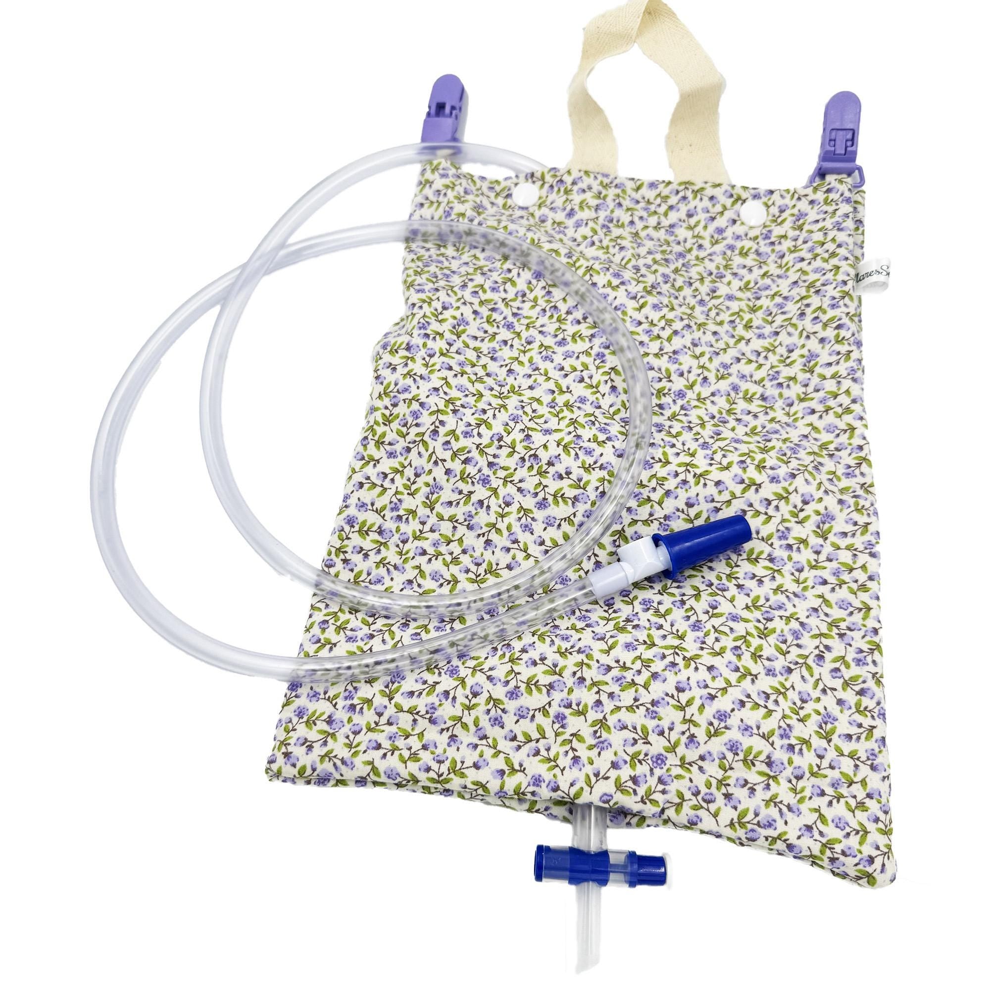 Urostomy Bag cover for Great Bear 3 Litre Night Bag in Lilac Ditsy Floral. 122 patterns available