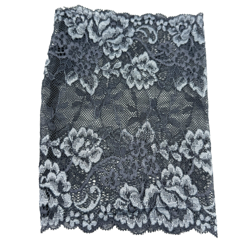 Unlined Grey Floral 6.5" Lace Arm Covering PICC Line Covers