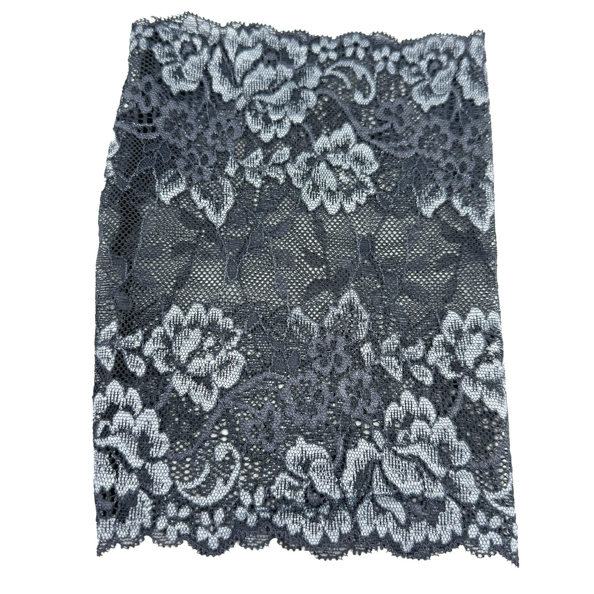 Unlined Grey Floral 6.5" Lace Arm Covering PICC Line Covers