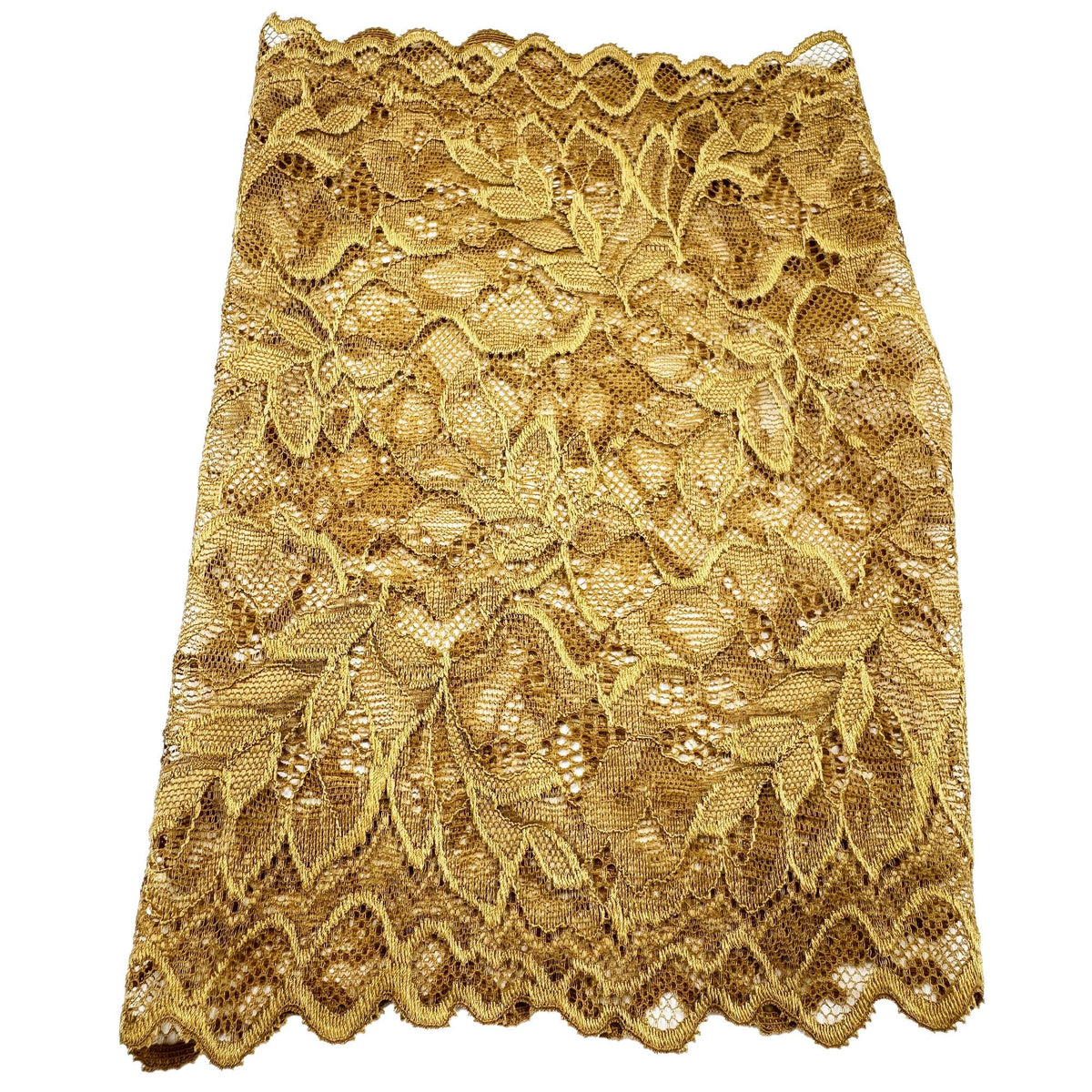 7" Unlined Gold Stretch Lace Arm Cover Sleeve
