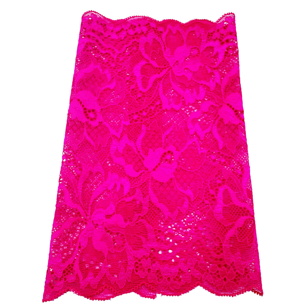8" Hot Pink Unlined Stretch Lace Arm Cover Line Sleeve