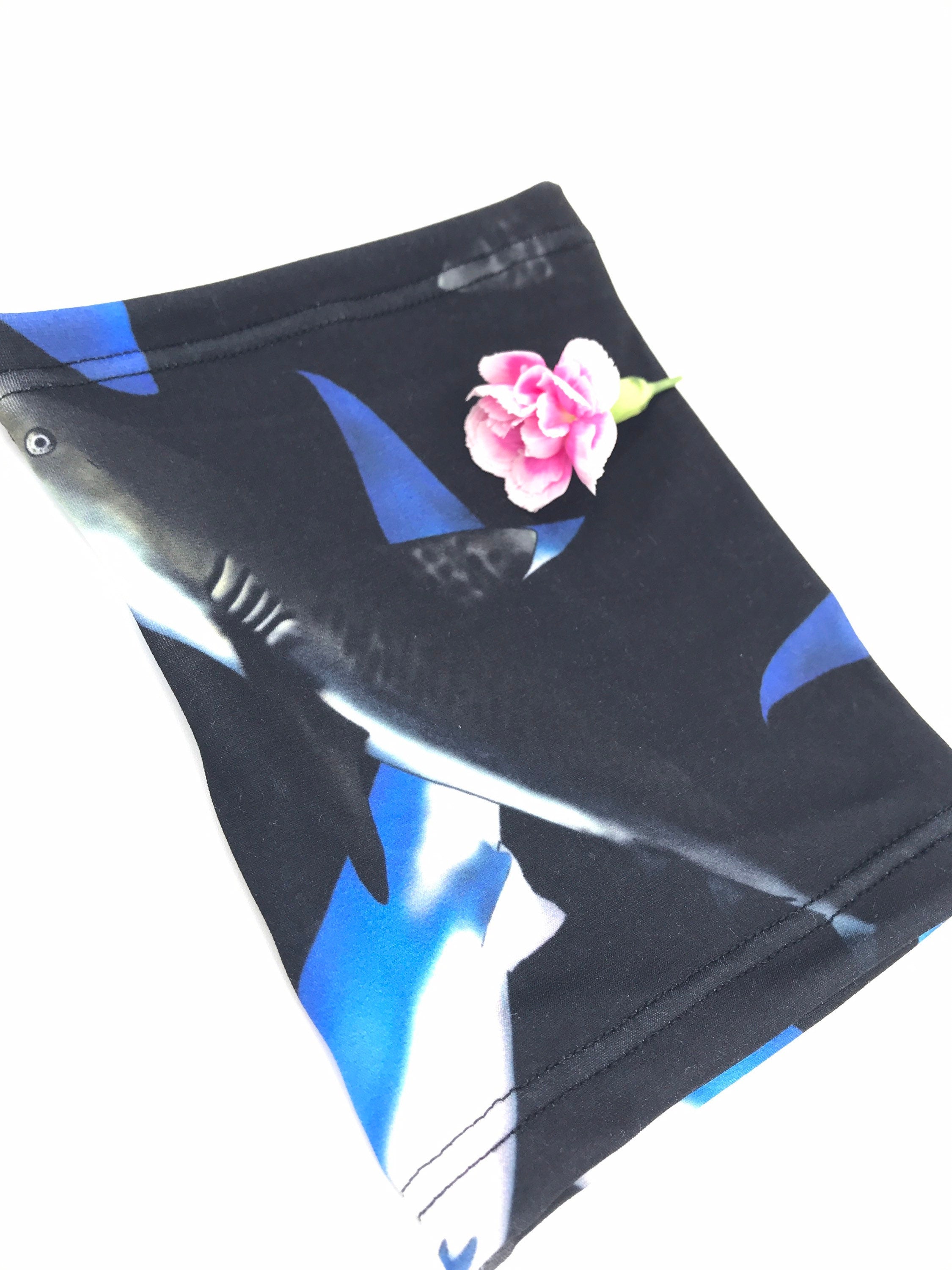 L7.5-8" Sharks BICEP short PICC Line Cover for chemo Cancer compatible with FreeStyle Libre Omnipod DASH Glucose monitoring