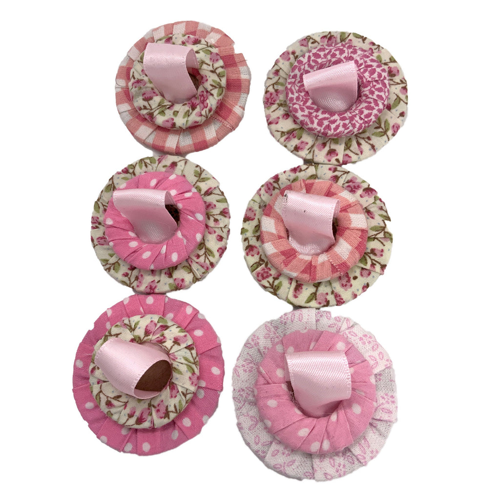 Set of 6 Hand wrapped Fabric Steel Sewing Pattern / Paper Weights 60mm x 40 mm Weighing average of 100 g Great sewing gift Pink Mixture