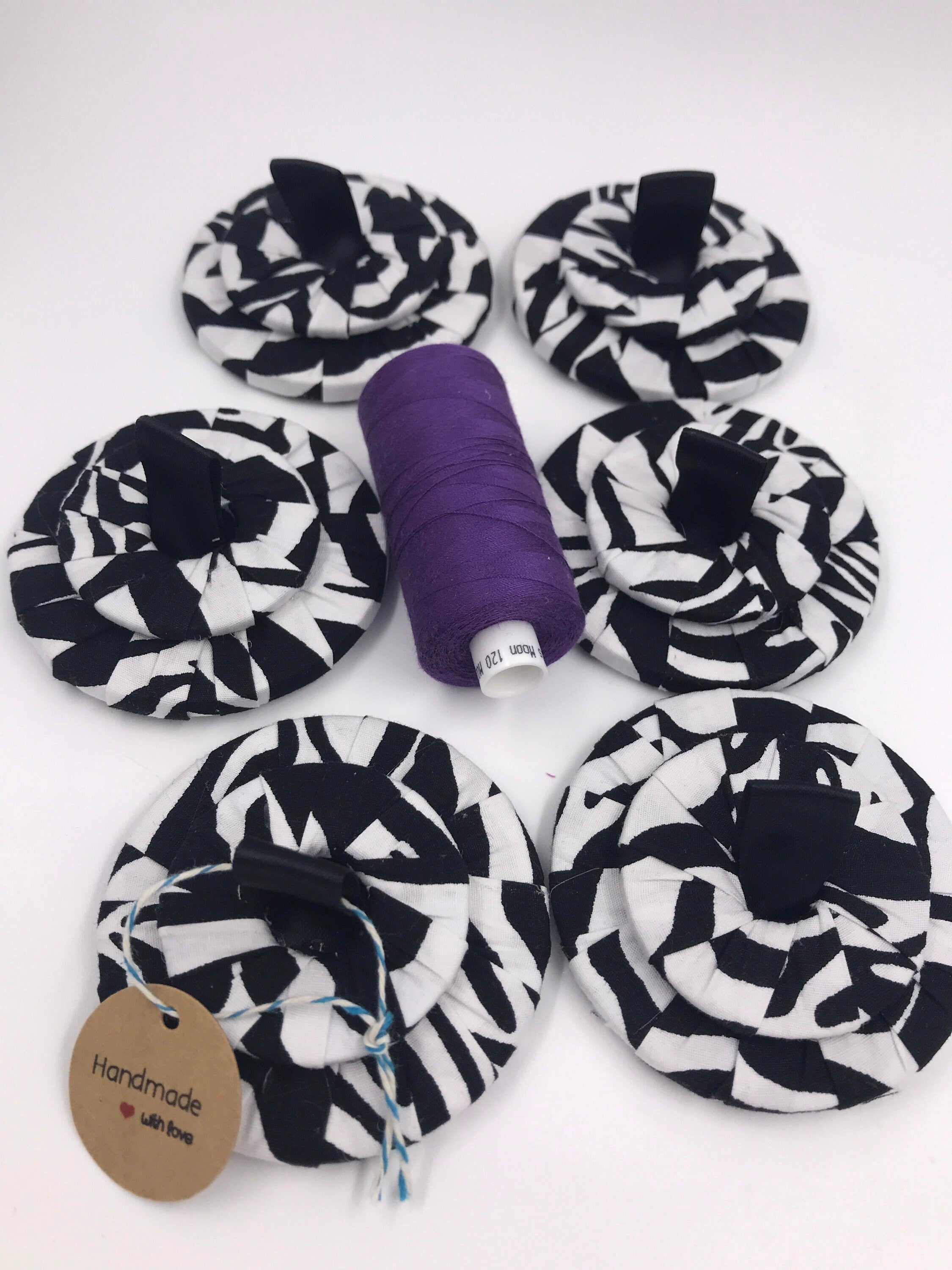 Hand Wrapped Fabric Pattern Weights: Set of 6 | 7cm | Sewing Gift