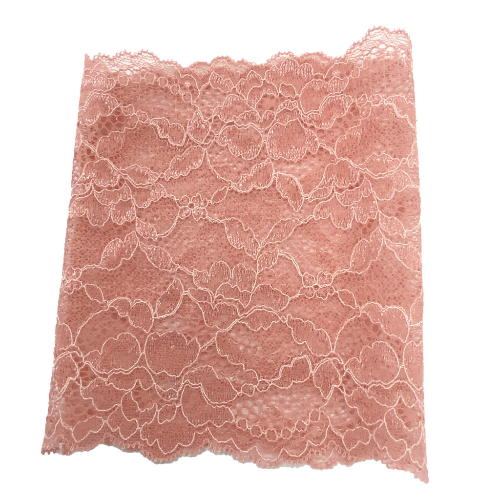 Lined 6" Long Dusky Pink Lace PICC Line Cover Sleeve Cover
