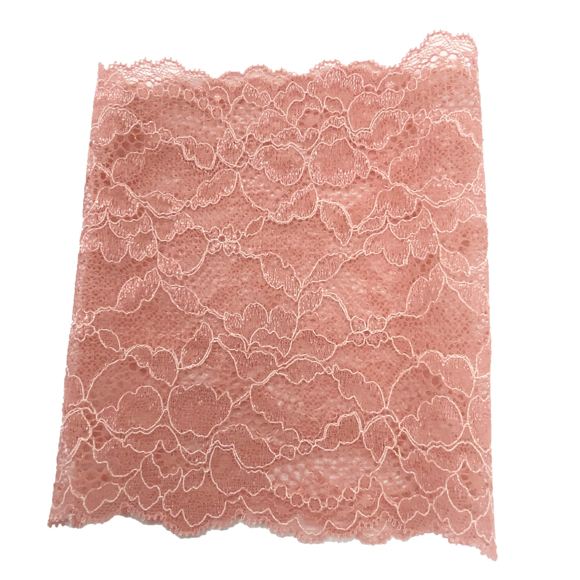 Lined 6" Long Dusky Pink Lace PICC Line Cover Sleeve Cover