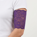 7-inch purple lace cover on a model