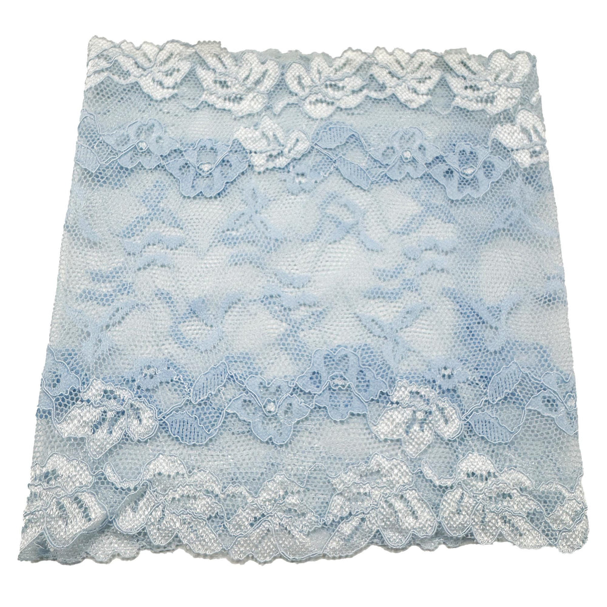 L6" Unlined Baby Blue Stretch Lace Cover Line Sleeve
