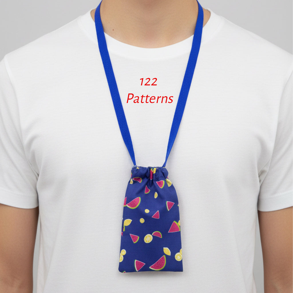 Handmade Cotton Hickman Line Bag: Drawstring, 87cm Strap 122+ Patterns