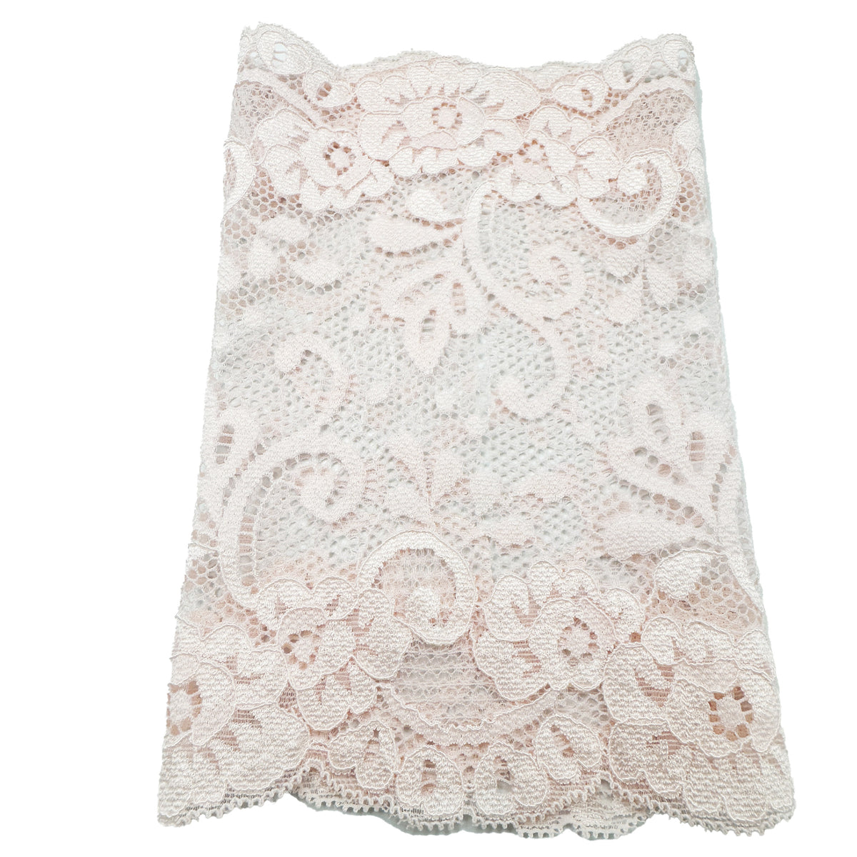 Unlined Pale Pink Floral Stretch Lace Arm Sleeve Cover 6.5"Long