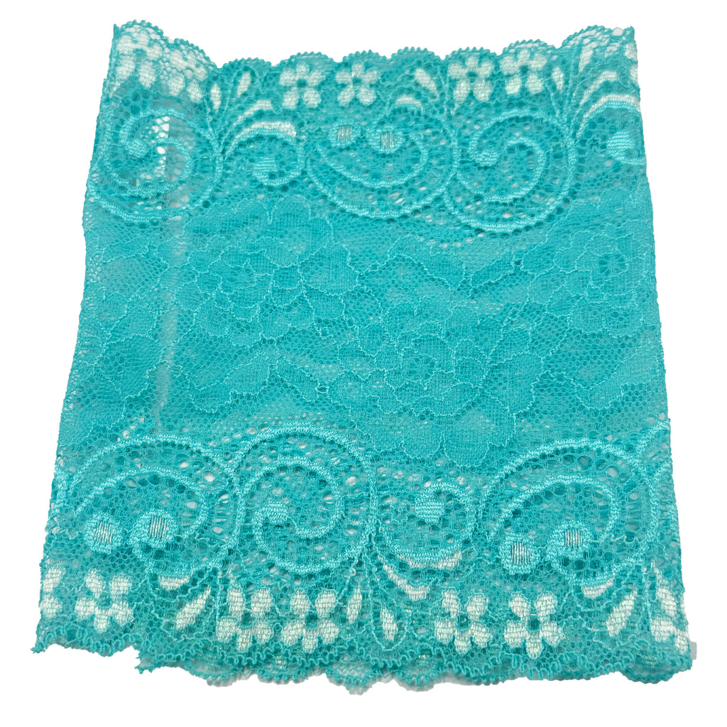 6.5" Unlined Lace Turquoise PICC Line Cover