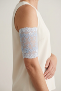 Baby Blue lace PICC cover on a model
