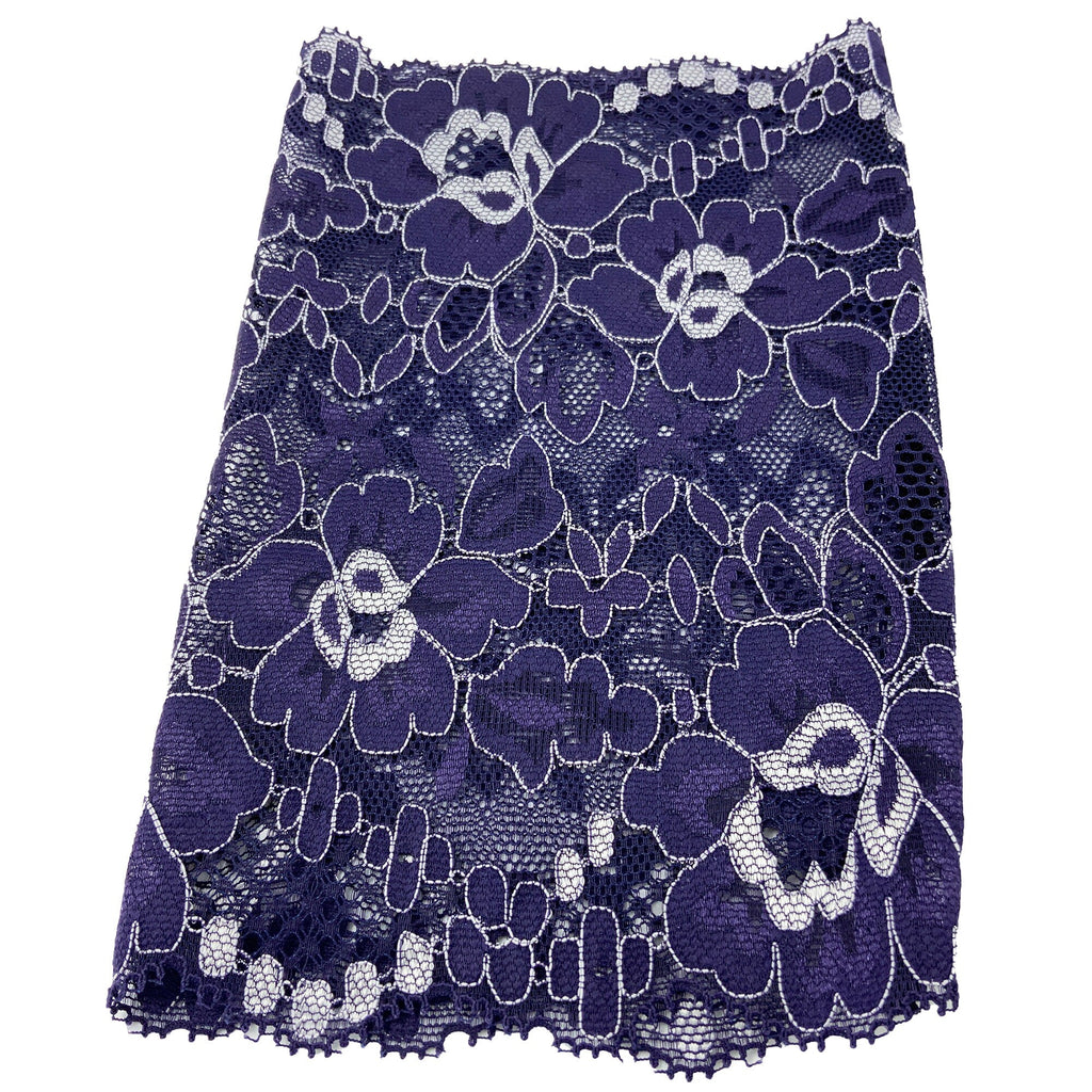 Unlined 7" Purple Floral Lace  PICC Line Cover