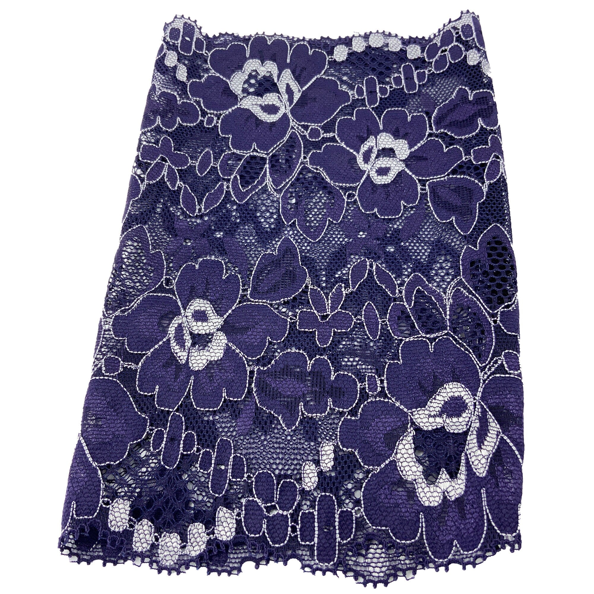 Unlined 7" Purple Floral Lace  PICC Line Cover