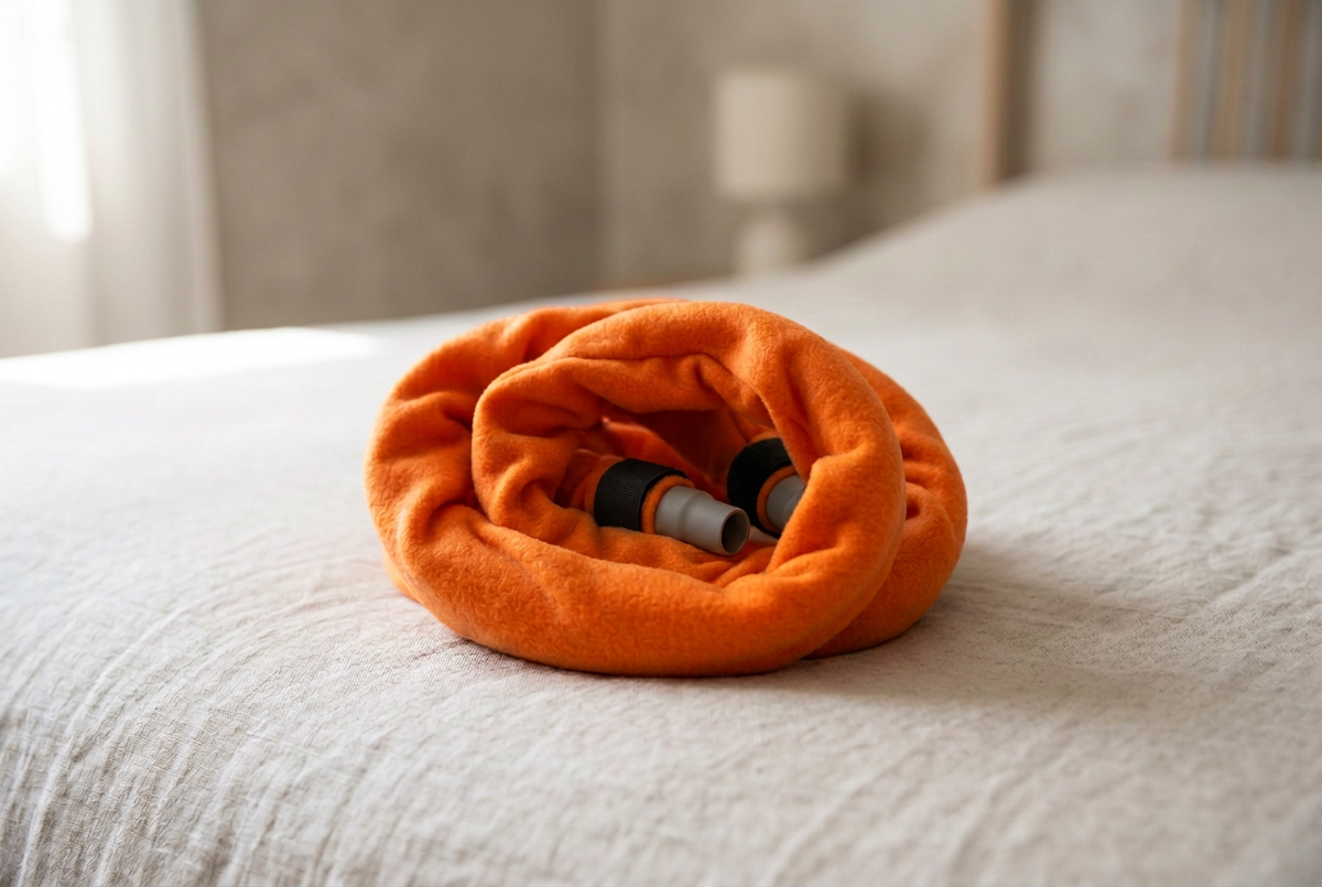 Bedroom shot with vibrant orange colour adjustment