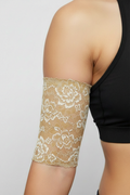 Bicep lace sleeve with scalloped edges