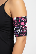 Black Hearts PICC Line Cover on Upper Arm