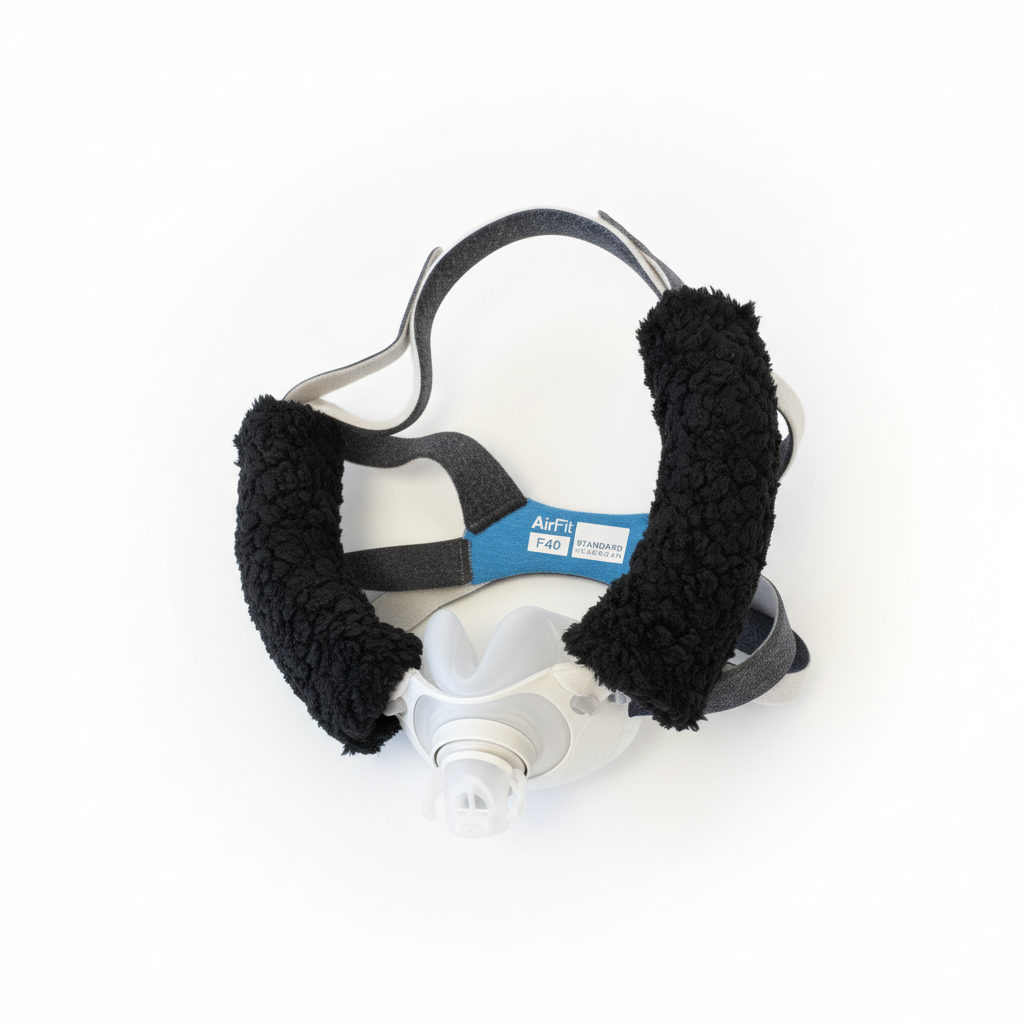 5-5.5" CPAP PAP Headgear Hook and loop Cheek strap wraps fleece