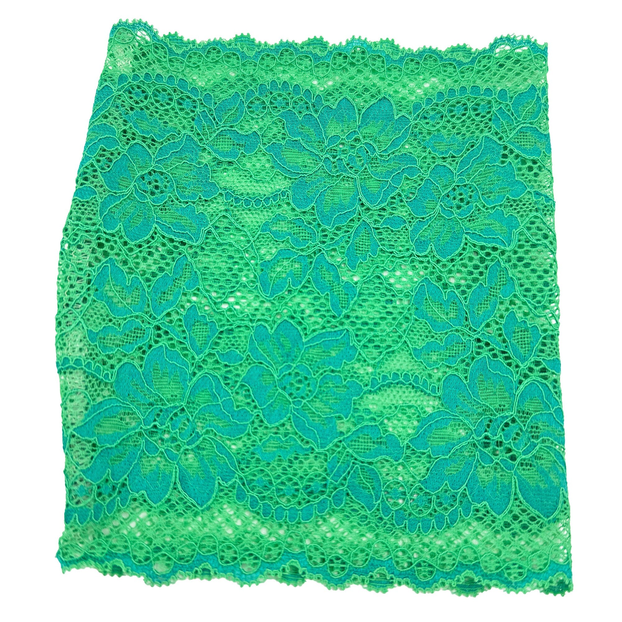Lined Green Floral 6.5" Long Lace PICC Line Covers