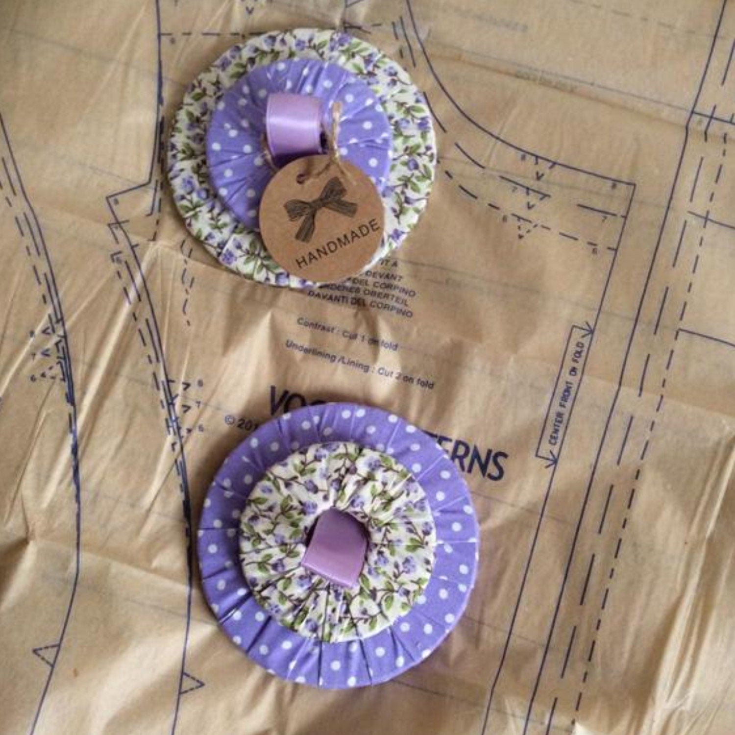 Hand Wrapped Fabric Pattern Weights: Set of 6 | 5cm | Sewing Gift