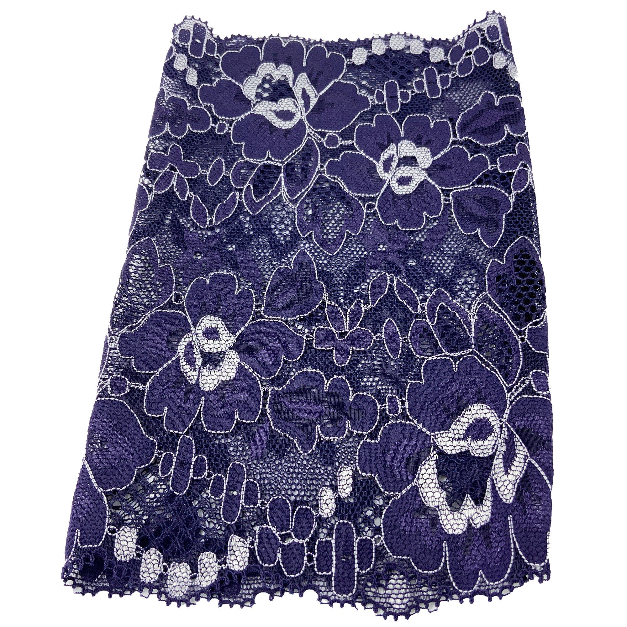 Unlined 7" Purple Floral Lace  PICC Line Cover