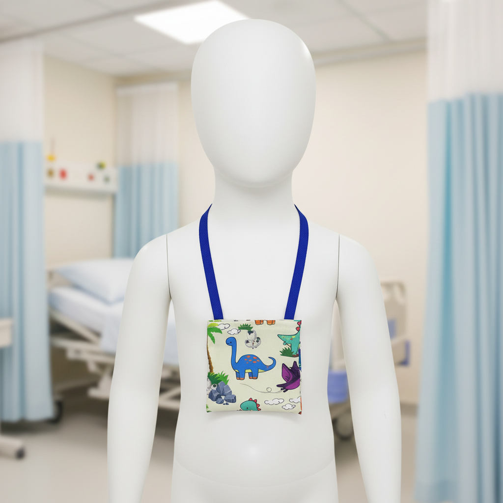 Child mannequin wearing dino splashproof wiggly bag