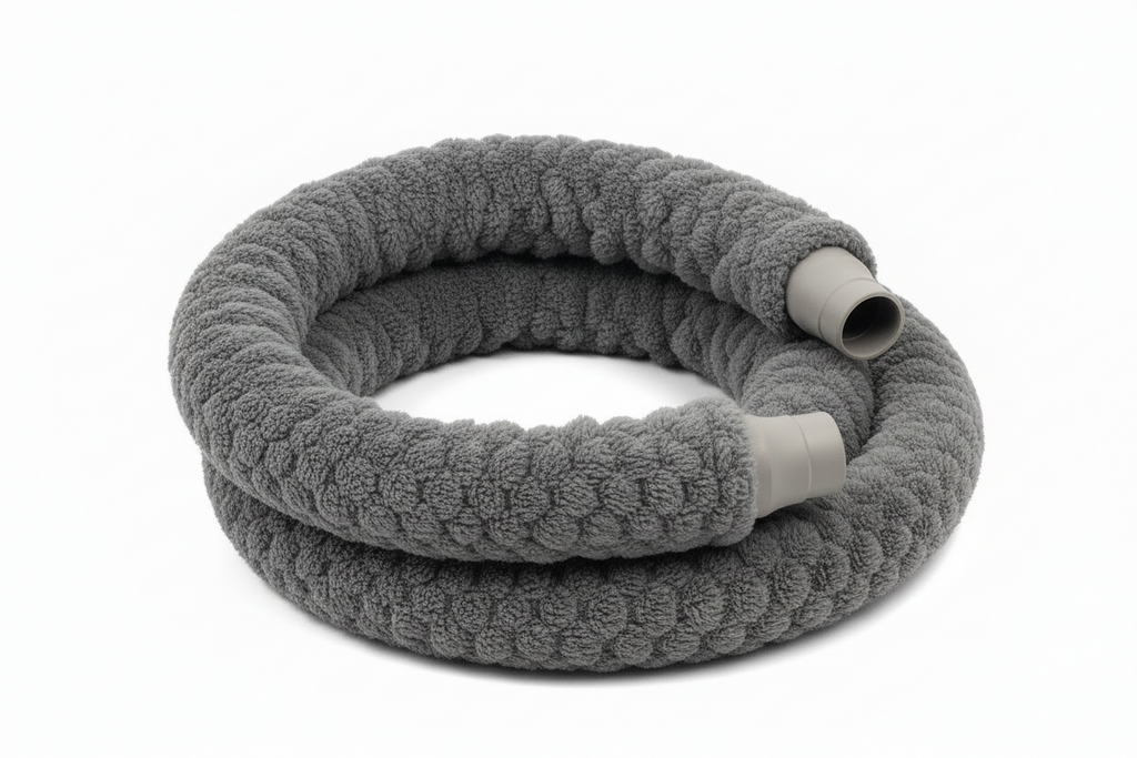 2m CPAP Hose Cover - Grey Popcorn Fleece