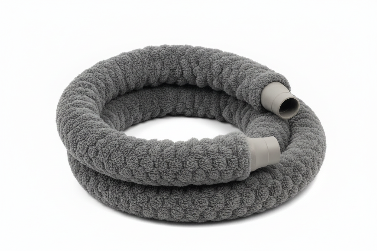 2m CPAP Hose Cover - Grey Popcorn Fleece