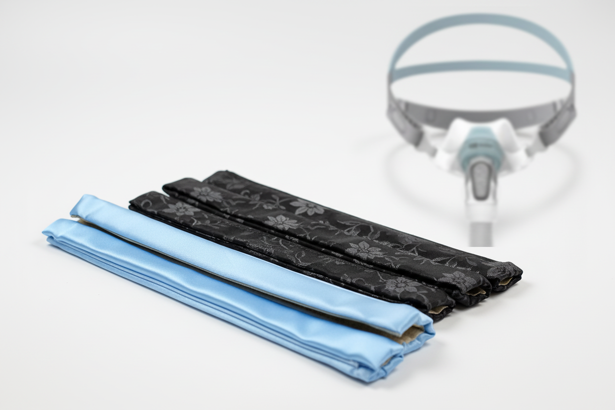 CPAP Strap Covers with Brevida Background