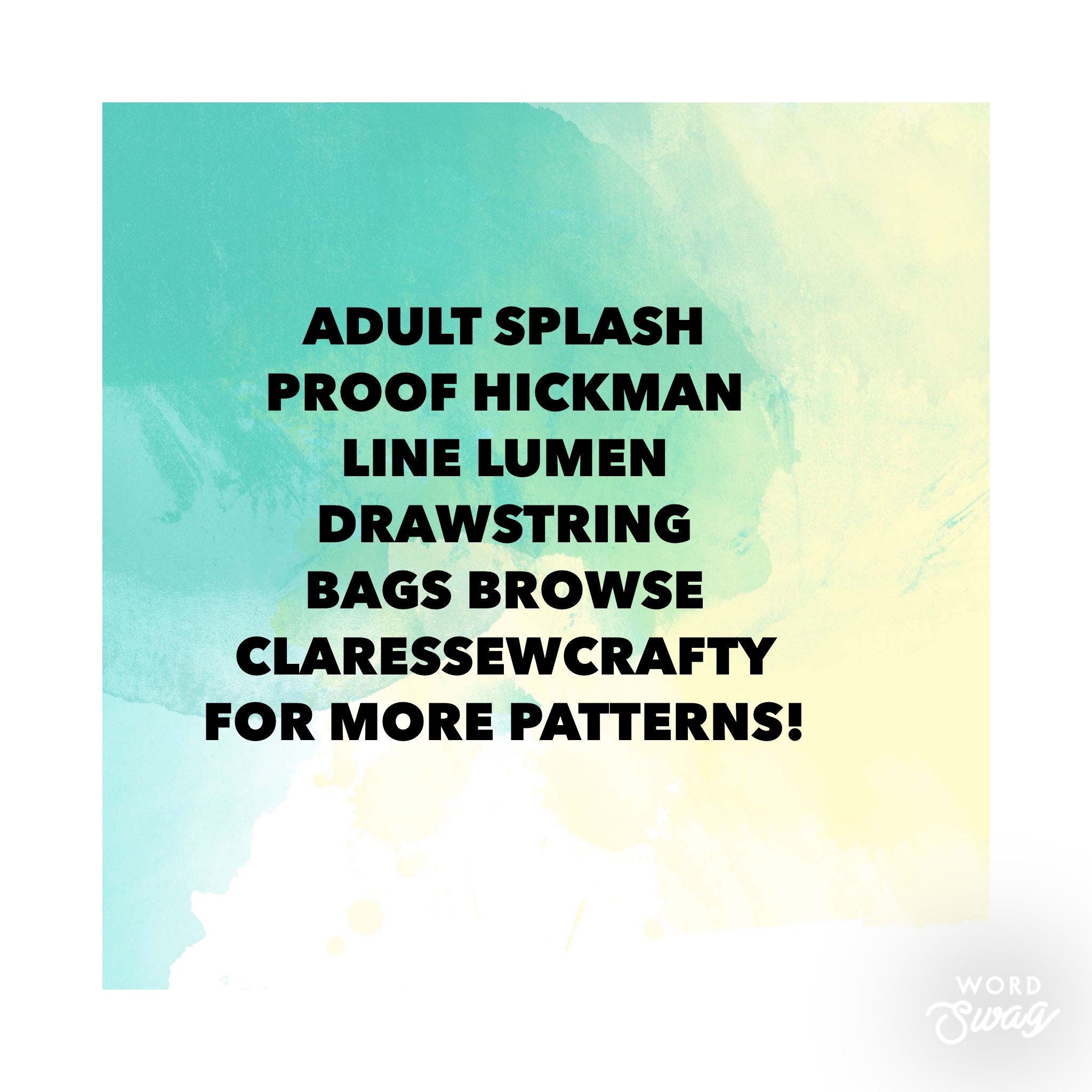 Adults Hickman Line Drawstring Splash Proof Wiggly Bags Overhead strap Chemo Cancer TPN