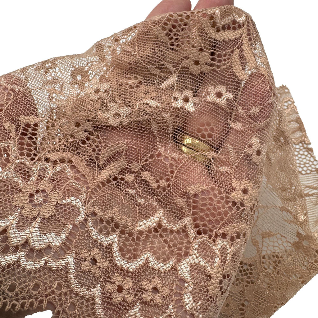 L7" Unlined Bronze Stretch Lace Cover Line Sleeve Armband