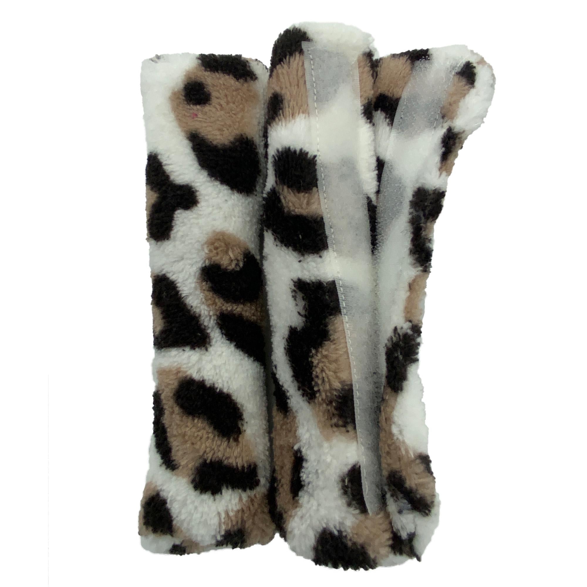 5.5" approx CPAP BIPAP Ventilator Headgear hook and loop Cheek Covers Brown Leopard