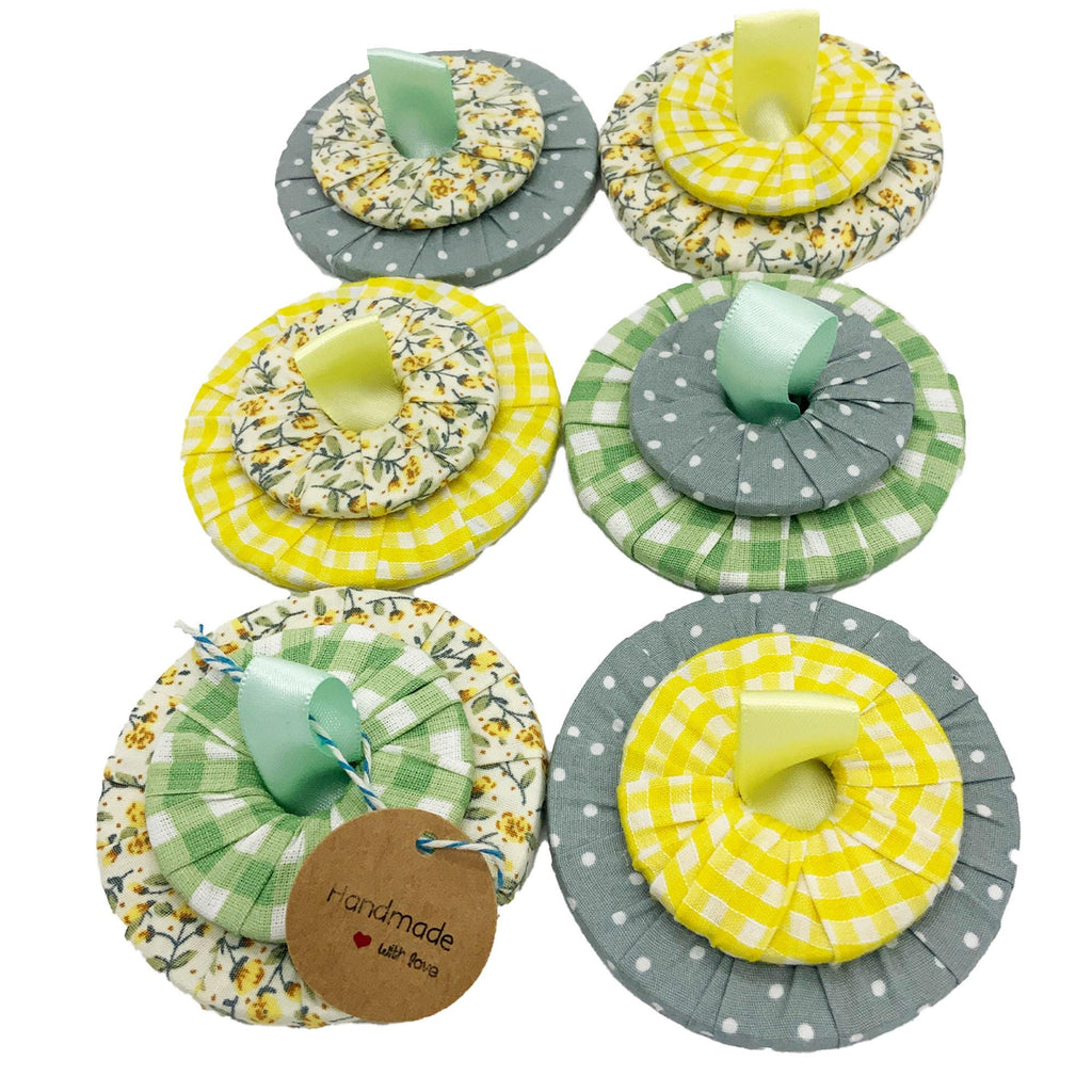 Hand Wrapped Fabric Pattern Weights: Sewing Gift (Set of 6) 7cm W