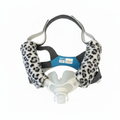 F40 headgear with black leopard cheek wraps