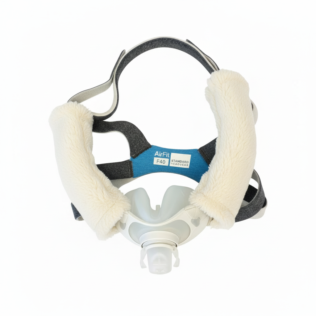5-5.5" CPAP PAP Headgear Hook and loop Cheek strap wraps fleece