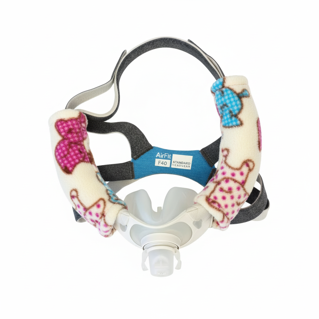 5-5.5" CPAP PAP Headgear Hook and loop Cheek strap wraps fleece