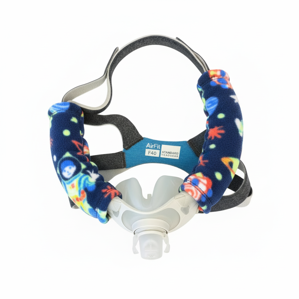 5-5.5" CPAP PAP Headgear Hook and loop Cheek strap wraps fleece