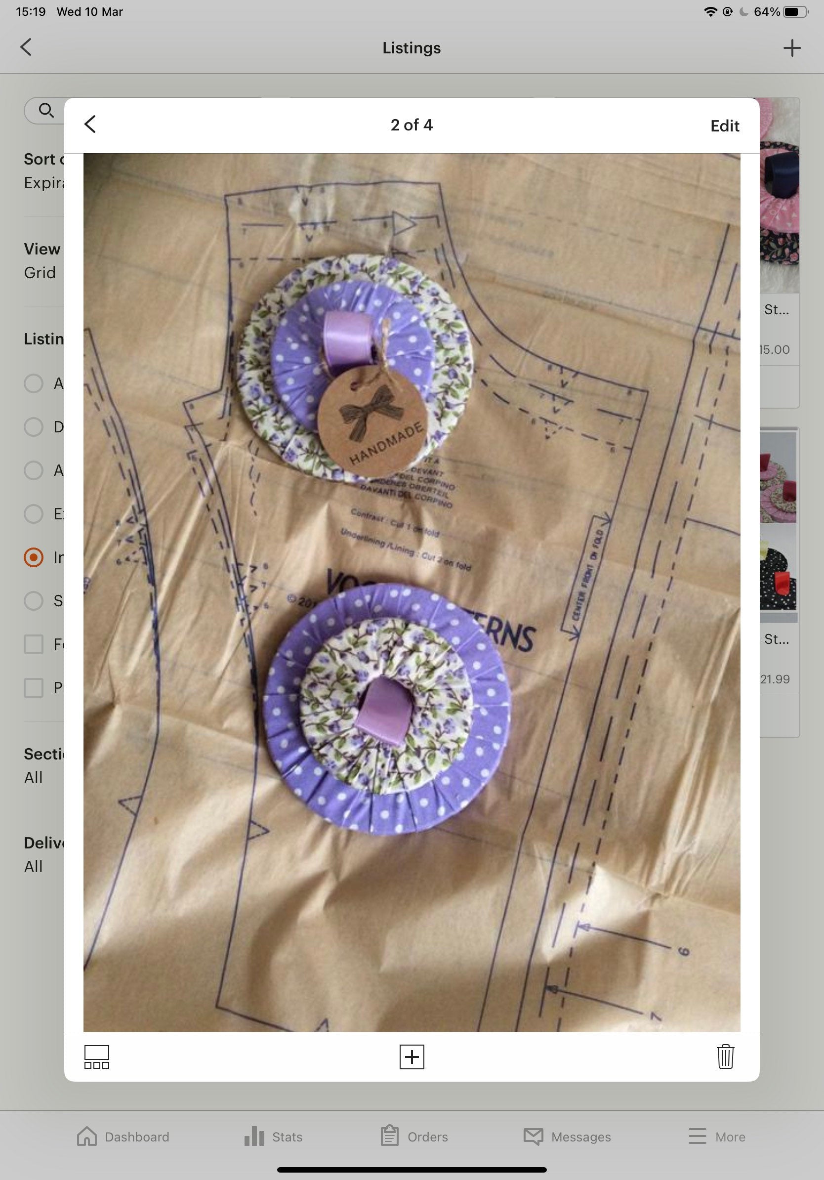 Set of 6 Fabric Wrapped Steel Sewing Pattern Weights (7cm x 4cm)