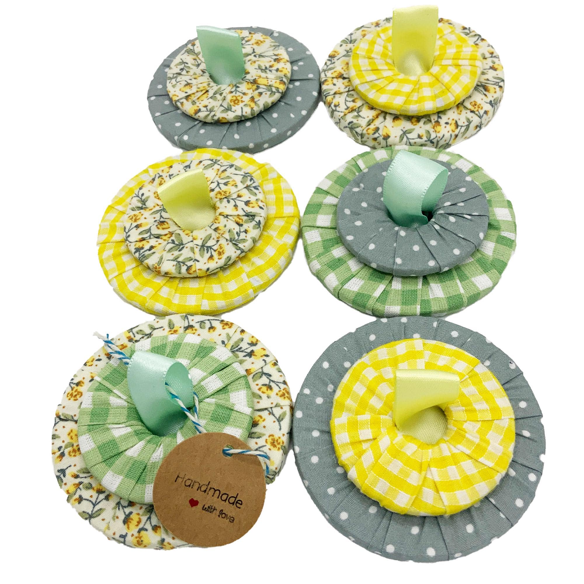 Hand Wrapped Fabric Pattern Weights: Sewing Gift (Set of 6) 7cm W