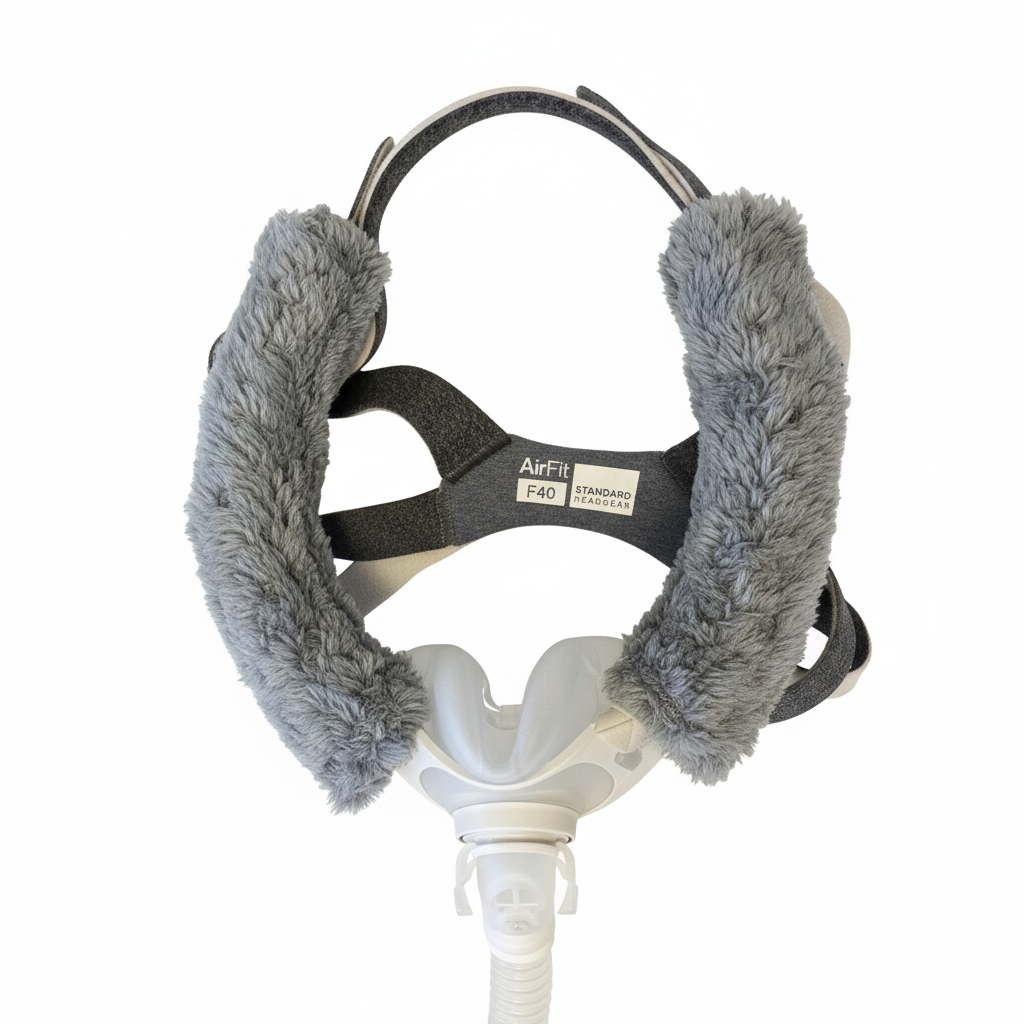 5-5.5" CPAP PAP Headgear Hook and loop Cheek strap wraps fleece