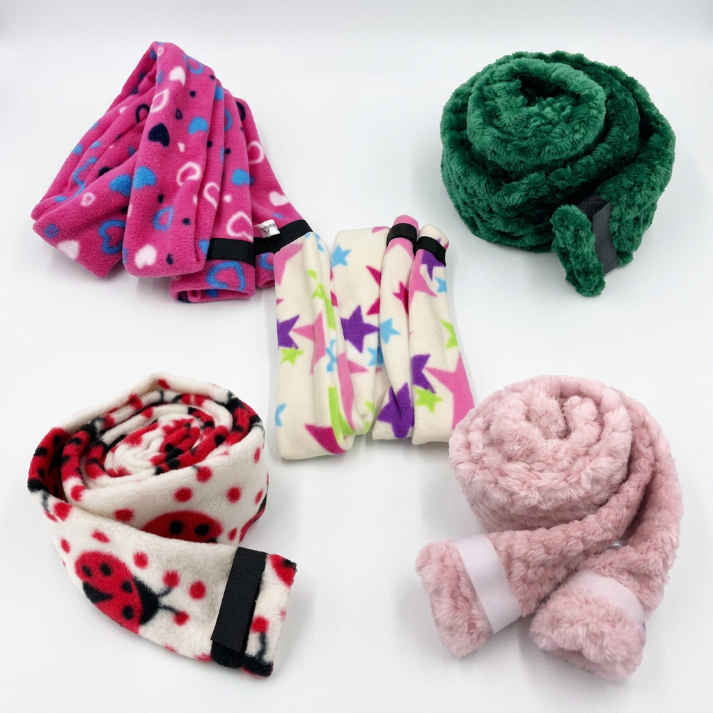 Group main image featuring five fleece CPAP hose covers