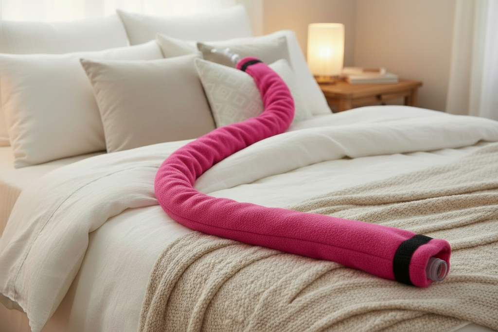 2m Slide on CPAP Hose Cover - Fleece in Hot Pink