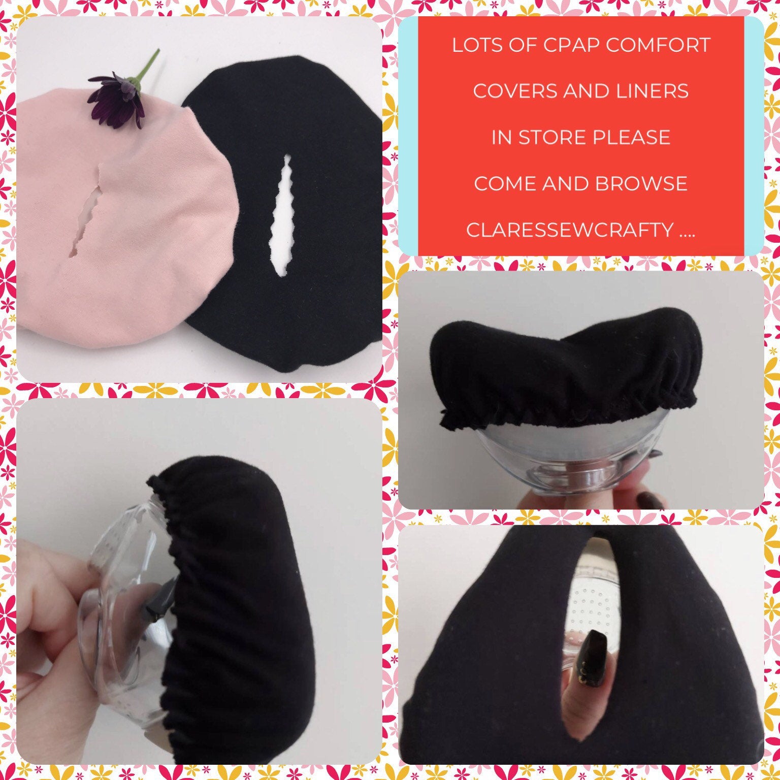 2xCompatible with Fisher & Paykel Simplus Seal One/ Vitera Handmade Jersey Cpap Bipap Mask Comfort Fabric Liner ONLY stop rashes