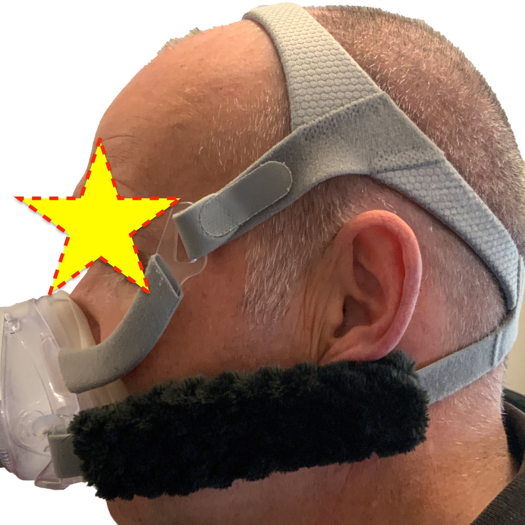 Pair of 5" Slide-on Cheek Strap Covers for CPAP BIPAP Ventilator Headgear Popcorn Fleece Variety of Colours available in store