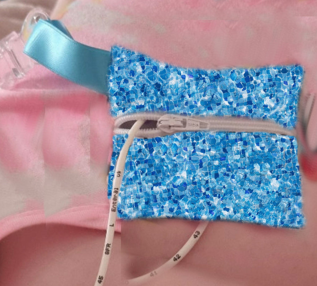 Hickman Line / Nasal Gastric tubes NGT - Feeding Tube Tubie Pouch with Clip