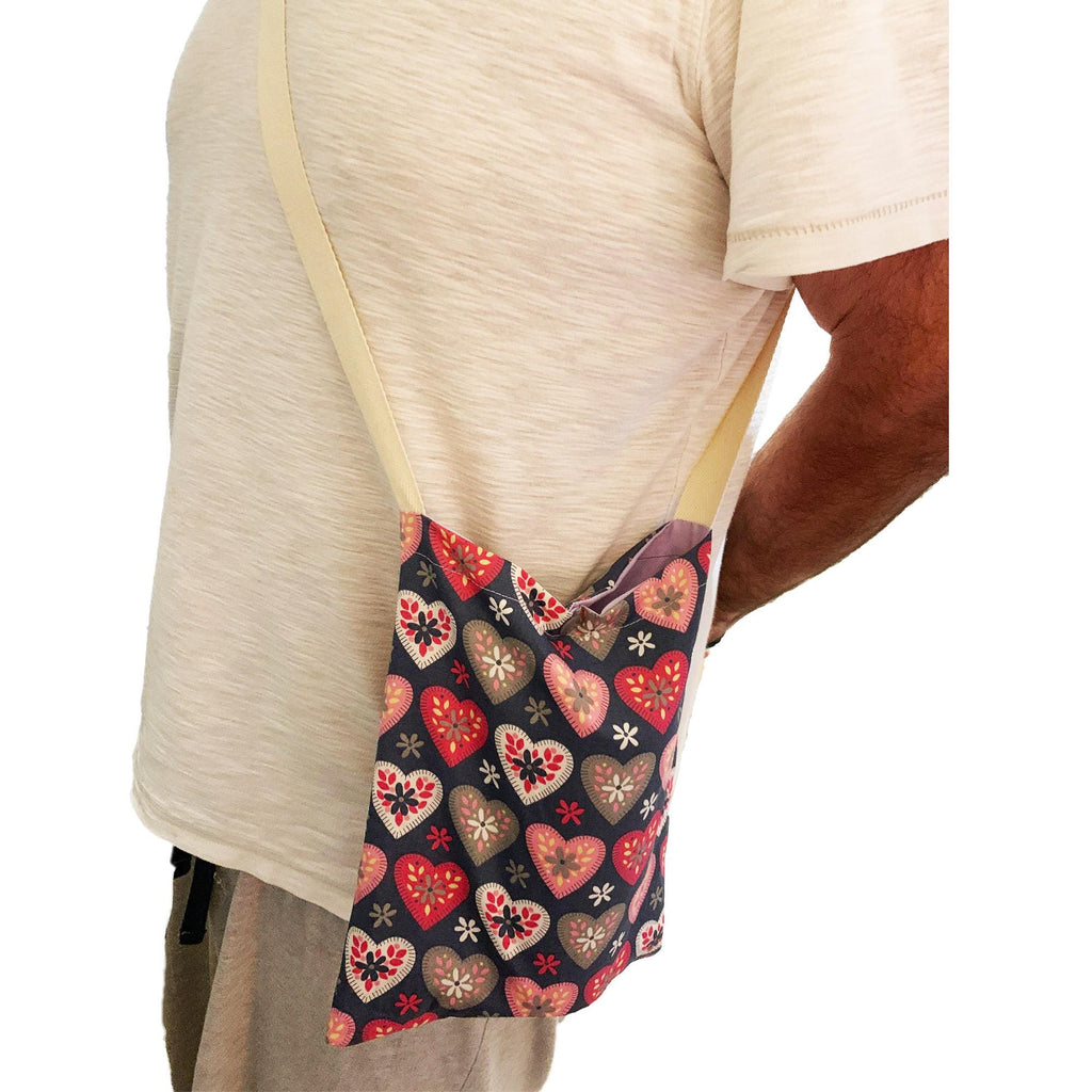Pink Ditsy Floral Syringe Pump Driver /Storage Bag approx 11.5" x 6.5" wide with Cross Body Strap